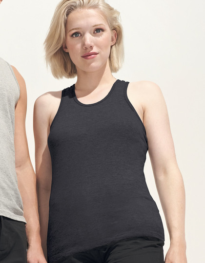 Women Tank Top Racerback  weiß Model