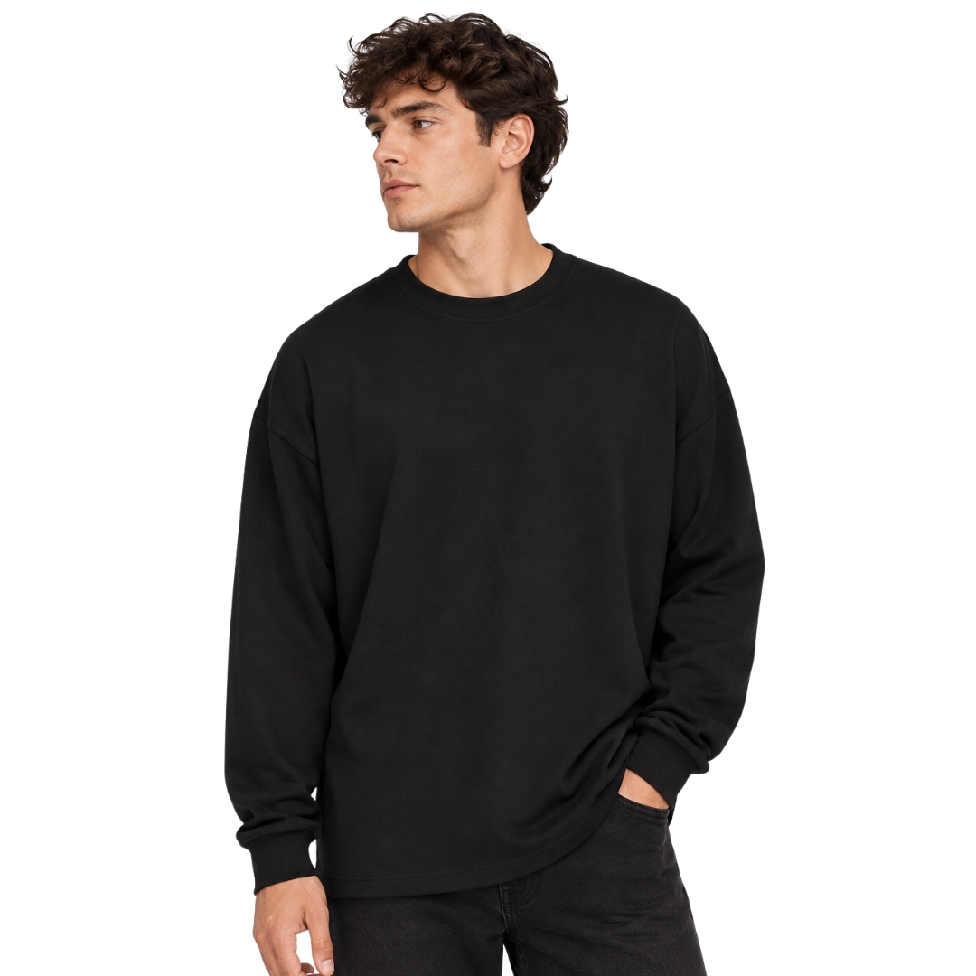Oversized Cut On Sleeve Longsleeve Sand Model