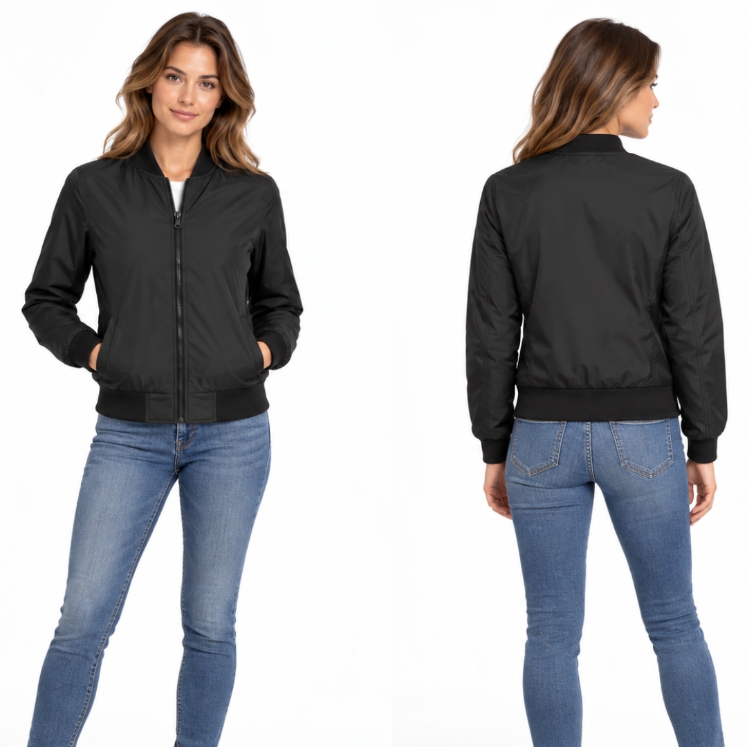 Ladies´ Nylon Bomber Jacket Black Model