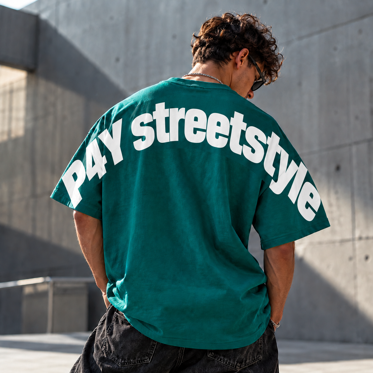 Oversized Shirt - Schulterdruck Green Model